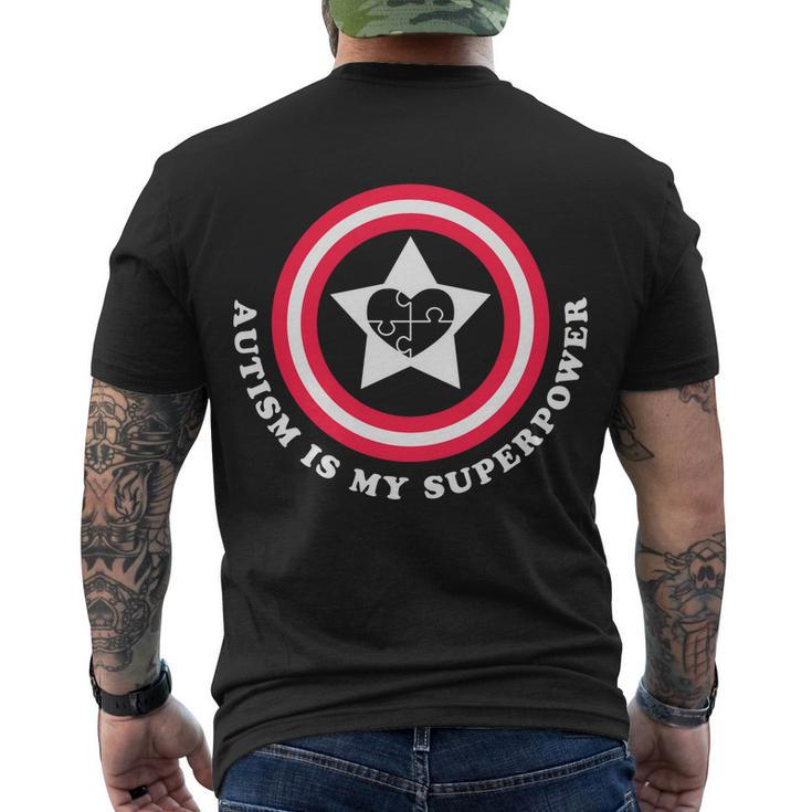 Autism Is My Superpower Men's Crewneck Short Sleeve Back Print T-shirt