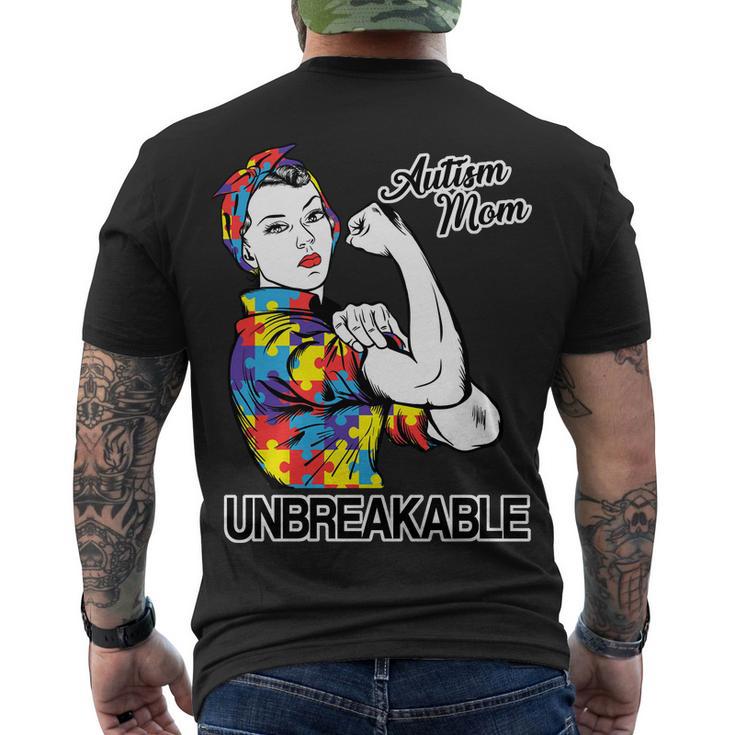 Autism Mom Unbreakable Tshirt Men's Crewneck Short Sleeve Back Print T-shirt