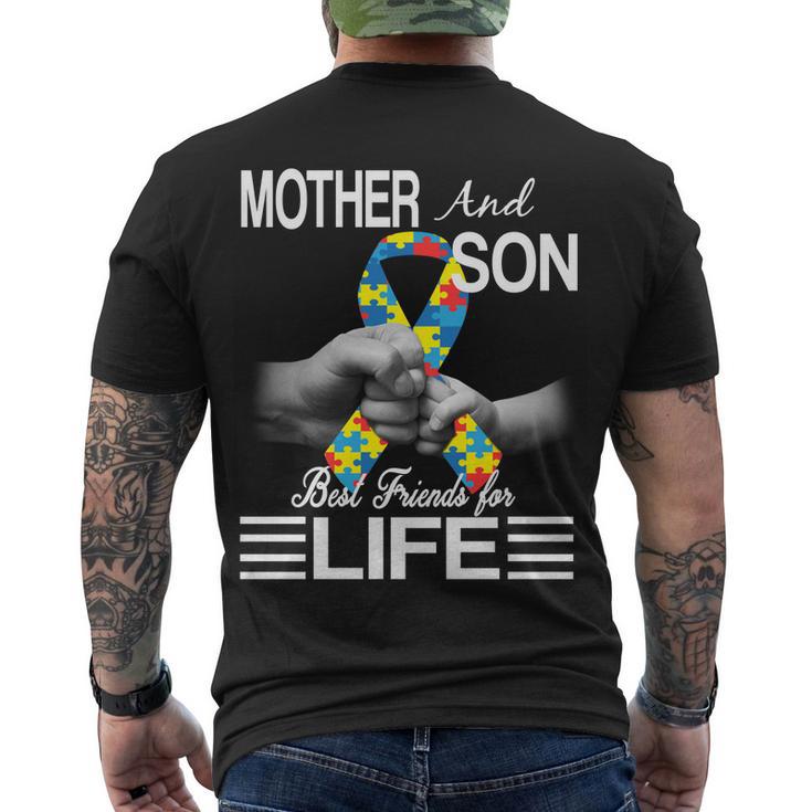 Autism Mother And Son Best Friends For Life Men's Crewneck Short Sleeve Back Print T-shirt