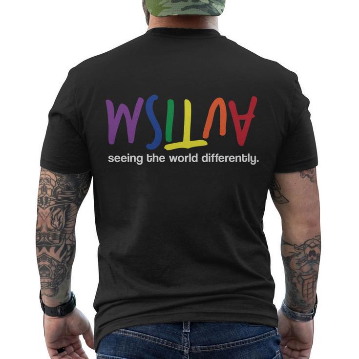 Autism Seeing The World Differently Tshirt Men's Crewneck Short Sleeve Back Print T-shirt