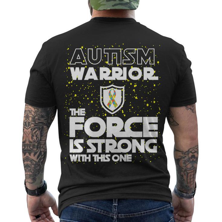 Autism Warrior The Force Is Strong With This One Tshirt Men's Crewneck Short Sleeve Back Print T-shirt