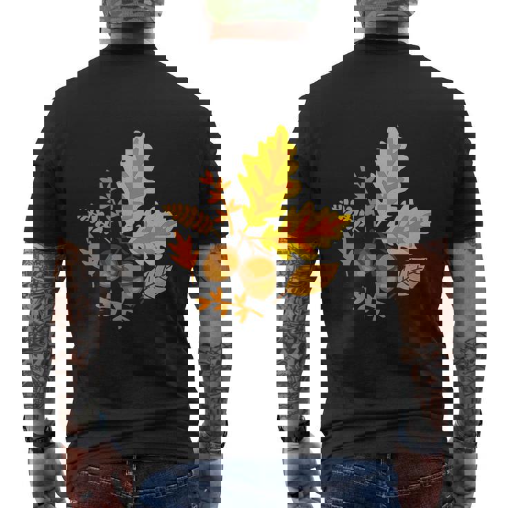Autumn Leaves And Acorns Fall For Thanksgiving Cute Men's T-shirt Back Print