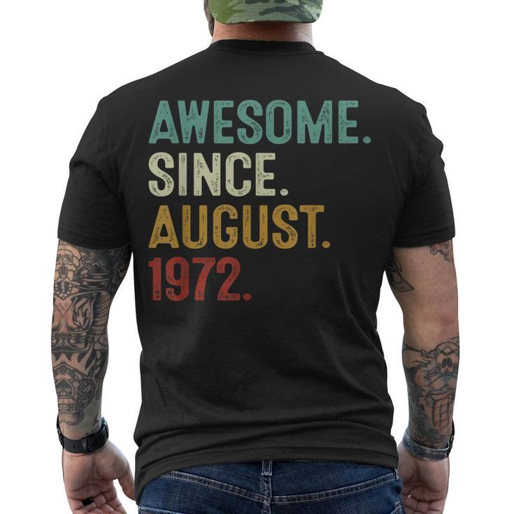 Awesome Since August 1972 50 Years Old 50Th Birthday Men's T-shirt Back Print