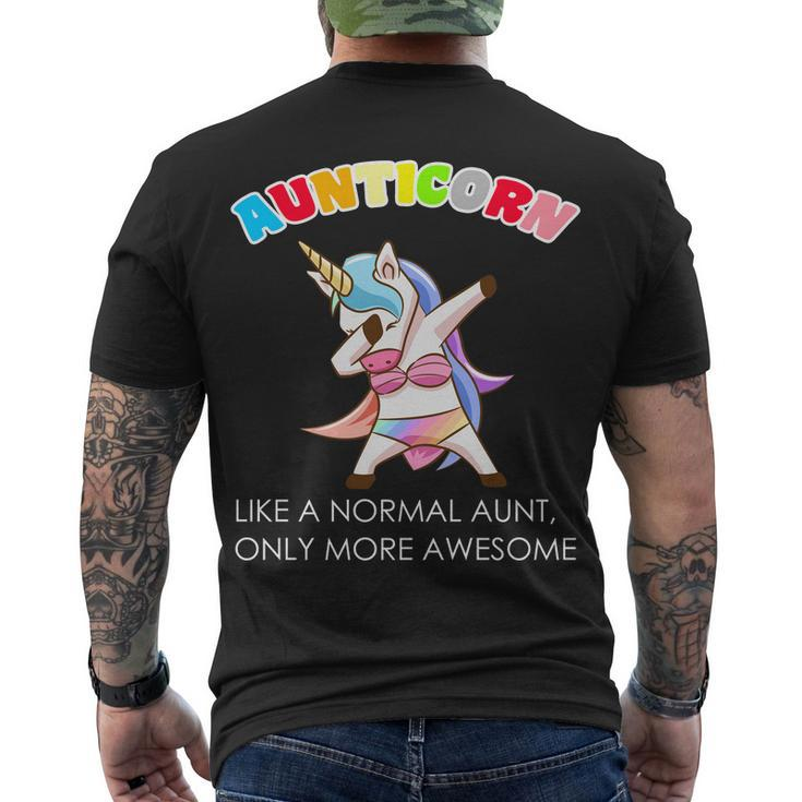 Awesome Aunticorn Like A Normal Aunt Men's Crewneck Short Sleeve Back Print T-shirt