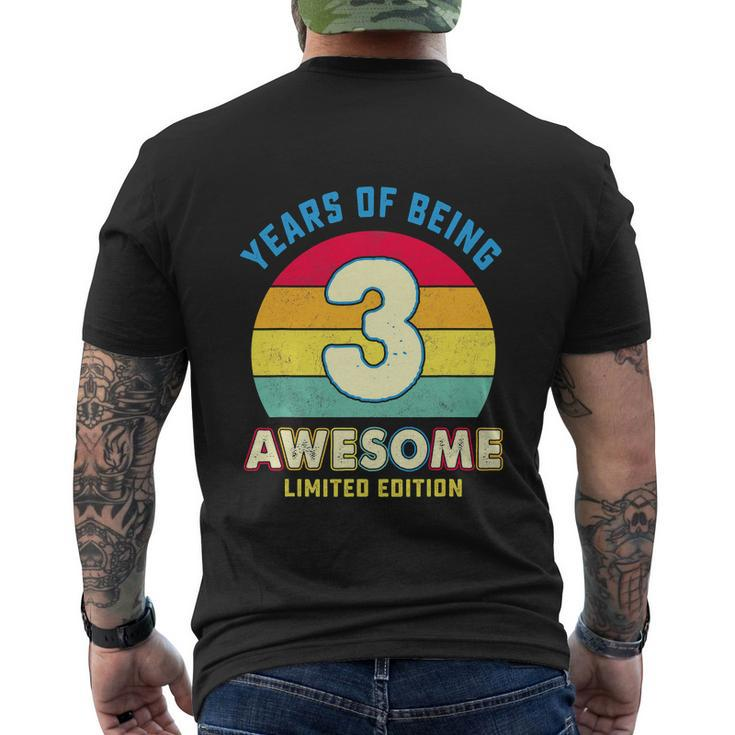 Awesome Retro 3Rd Birthday Boy Girl Men's Crewneck Short Sleeve Back Print T-shirt