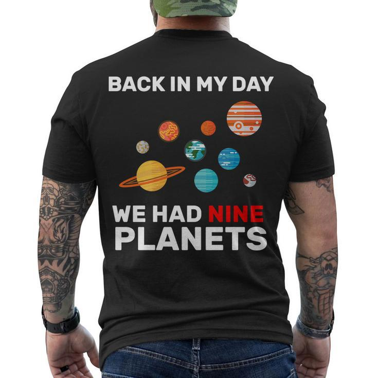 Back In My Day We Had Nine Planets Tshirt Men's Crewneck Short Sleeve Back Print T-shirt