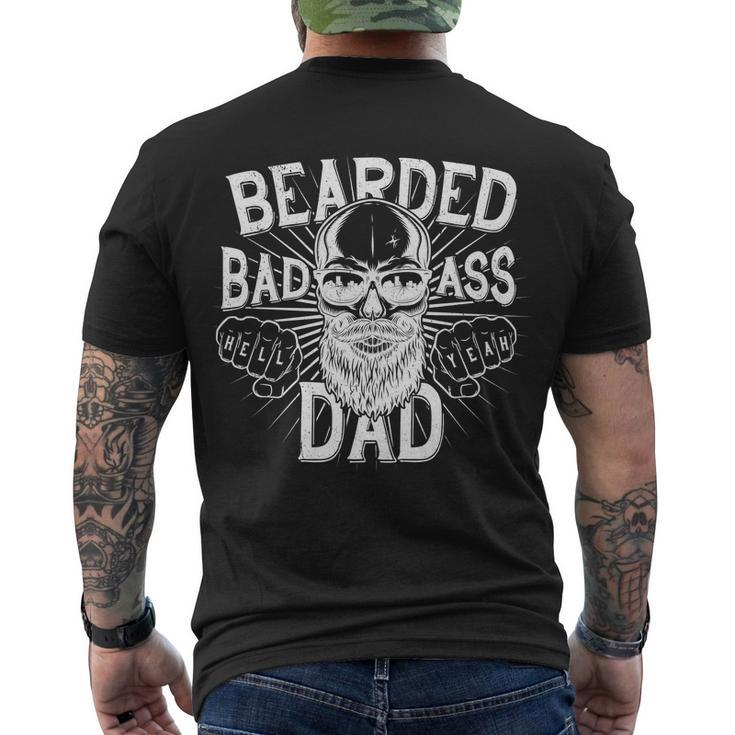 Badass Bearded Dad Tshirt Men's Crewneck Short Sleeve Back Print T-shirt