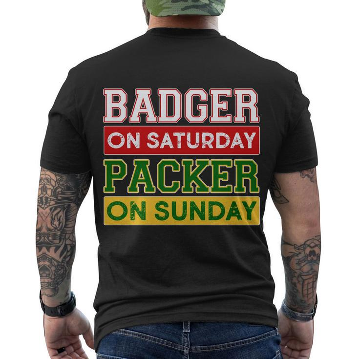 Badger On Saturday Packer On Sunday Tshirt Men's Crewneck Short Sleeve Back Print T-shirt