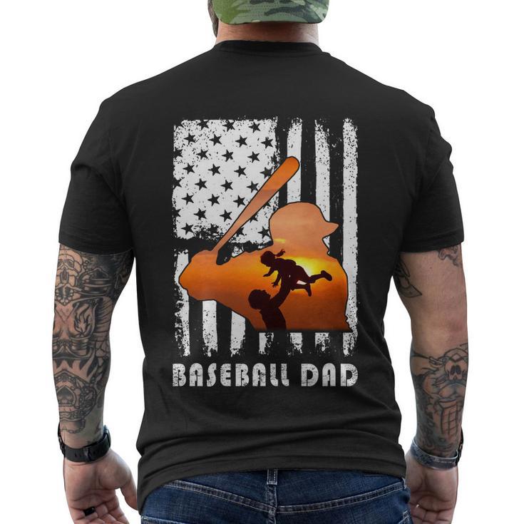 Baseball Dad Father And Kid Family Baseball Lover Men's Crewneck Short Sleeve Back Print T-shirt