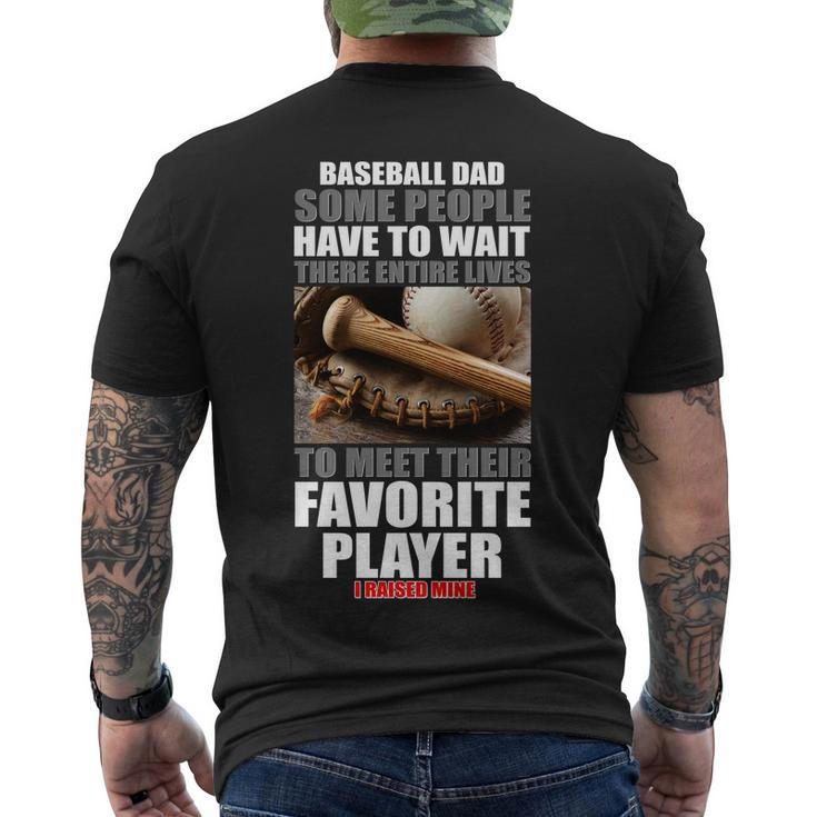 Baseball Dad Raised Favorite Player Men's Crewneck Short Sleeve Back Print T-shirt
