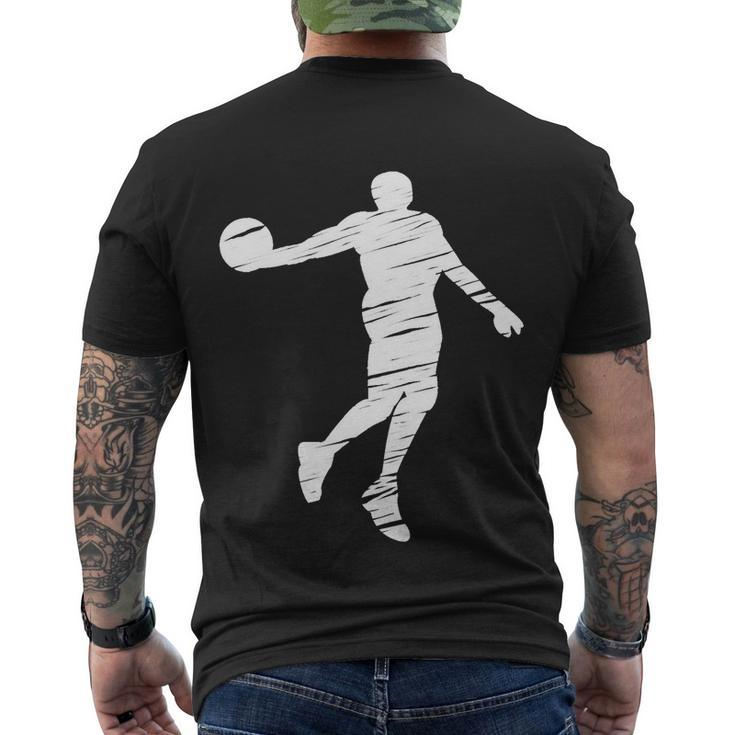 Basketball Player Retro Lines Gift Men's Crewneck Short Sleeve Back Print T-shirt