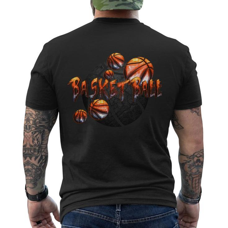 Basketball Stone Logo Men's Crewneck Short Sleeve Back Print T-shirt