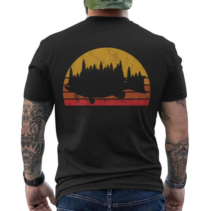 Bass Fishing Forest Sunset Men's Crewneck Short Sleeve Back Print T-shirt