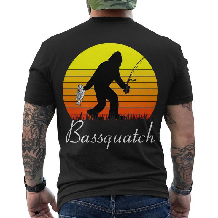 Bassquatch Bigfoot Fishing Tshirt Men's Crewneck Short Sleeve Back Print T-shirt