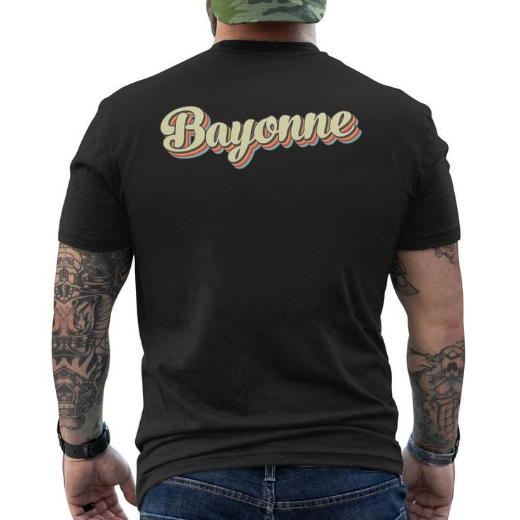 Bayonneretro Art Baseball Font Vintage Men's Back Print T-shirt
