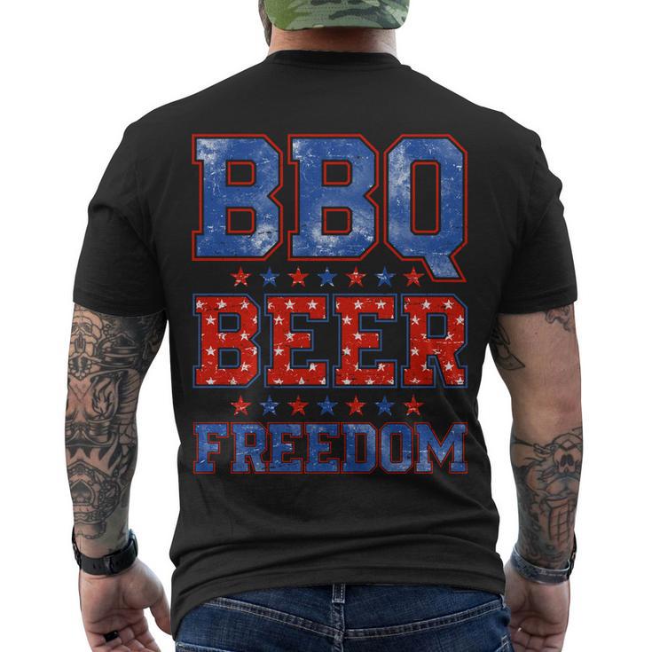 Bbq Beer Freedom V2 Men's Crewneck Short Sleeve Back Print T-shirt