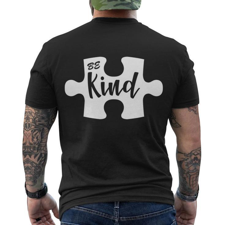 Be Kind Autism Awareness Puzzle Men's Crewneck Short Sleeve Back Print T-shirt