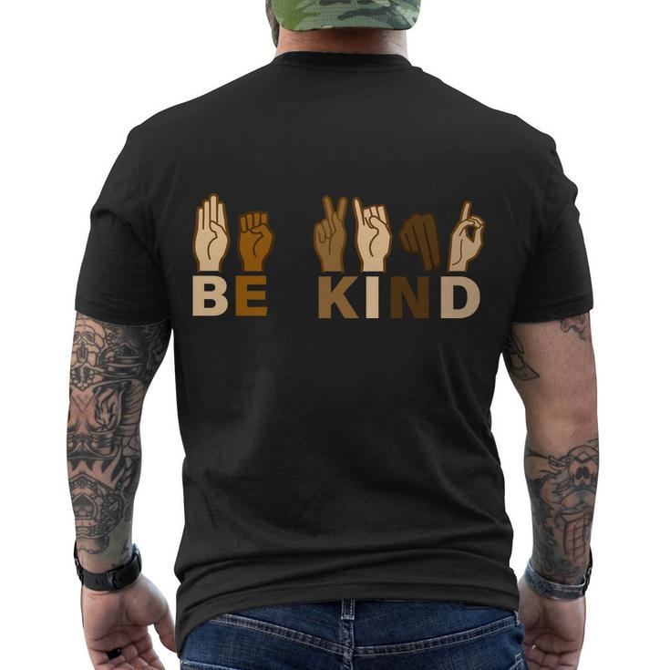Be Kind Sign Language Tshirt Men's Crewneck Short Sleeve Back Print T-shirt
