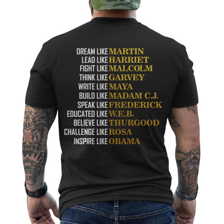 Be Like Inspiring Leaders Black History Tshirt Men's Crewneck Short Sleeve Back Print T-shirt