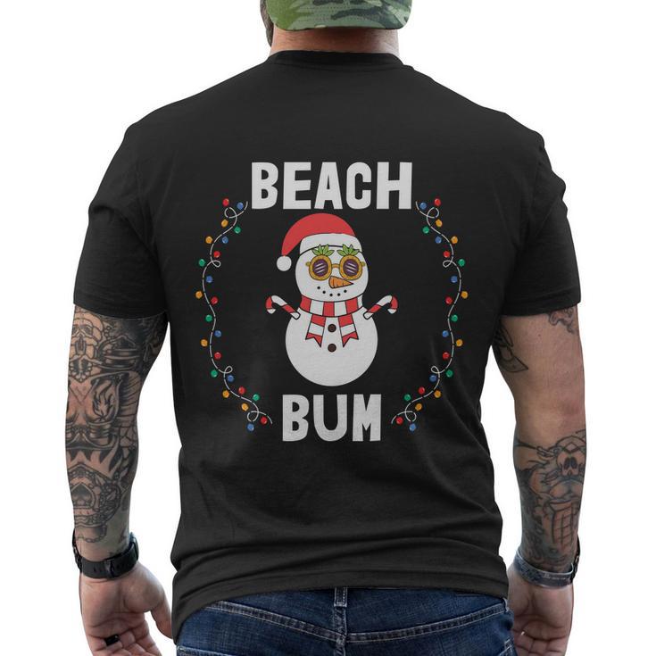 Beach Bum Snowman Christmas In Christmas In July Men's Crewneck Short Sleeve Back Print T-shirt