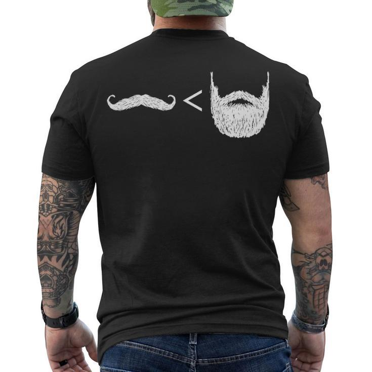 Beards - Greater Than Mustaches Men's Crewneck Short Sleeve Back Print T-shirt