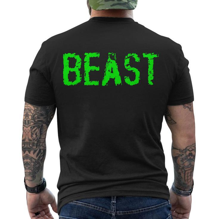 Beast Gym Workout Mode Fitness Logo Tshirt Men's Crewneck Short Sleeve Back Print T-shirt