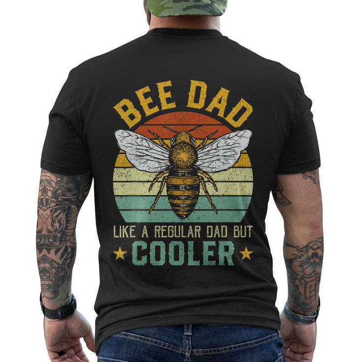 Bee Dad Honey Beekeeper Funny Beekeeping Fathers Day Gift Men's Crewneck Short Sleeve Back Print T-shirt