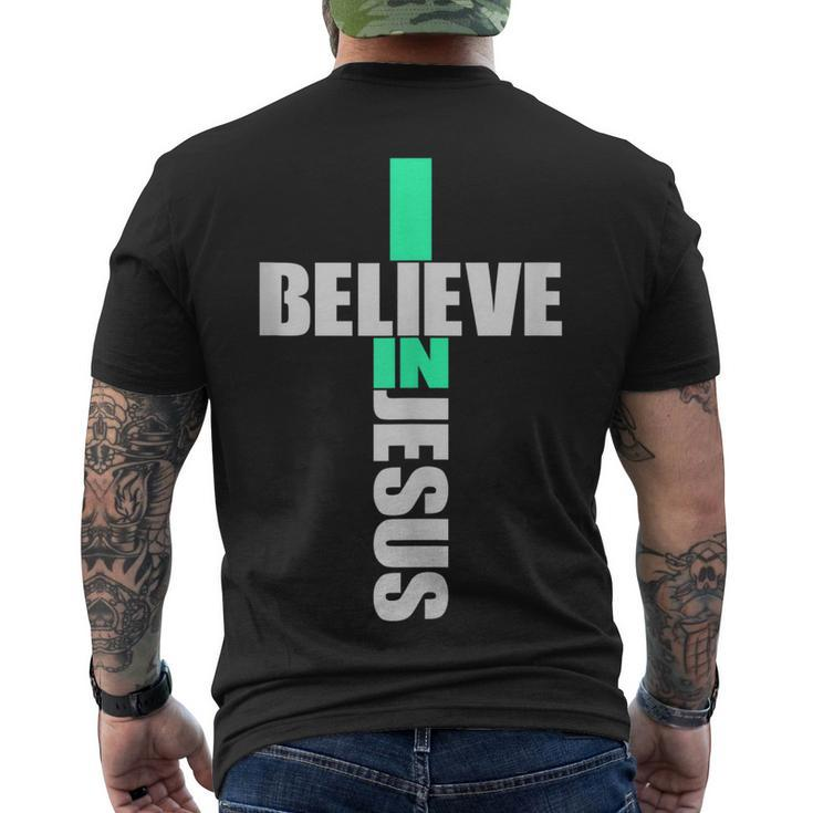 I Believe In Jesus Cross Christianity Christian Faith Men's T-shirt Back Print