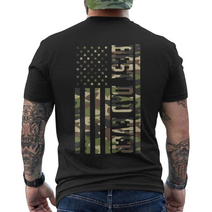 Best Dad Ever Army Flag Tshirt Men's Crewneck Short Sleeve Back Print T-shirt