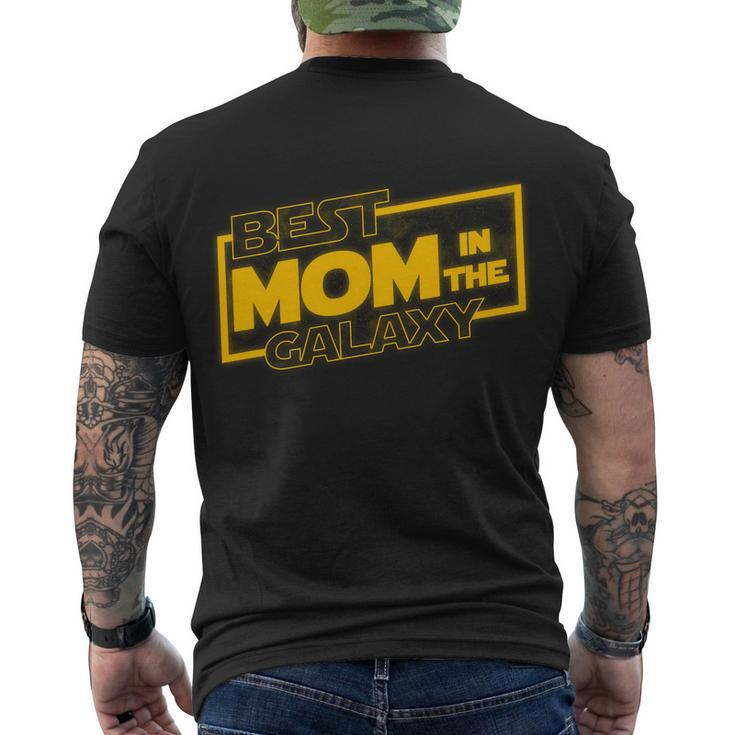 Best Mom In The Galaxy Parody Movie Logo Men's Crewneck Short Sleeve Back Print T-shirt