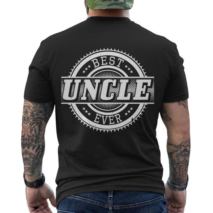 Best Uncle Ever Badge Men's Crewneck Short Sleeve Back Print T-shirt