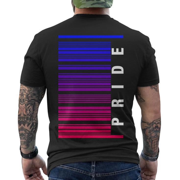 Bi Pride Barcode Bisexual Men's Crewneck Short Sleeve Back Print T-shirt