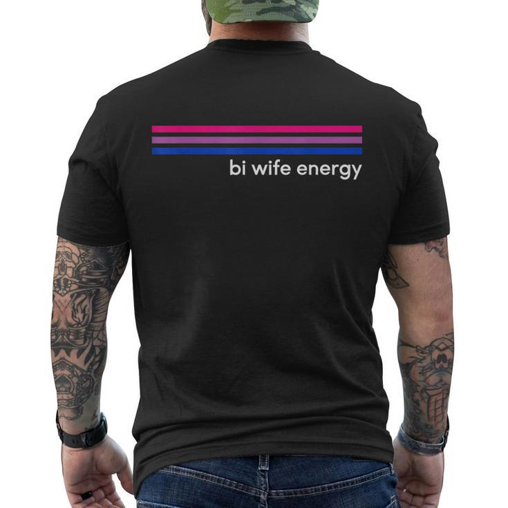 Bi Wife Energy Bisexual Pride Flag Bisexuality Lgbtq V2 Men's Crewneck Short Sleeve Back Print T-shirt