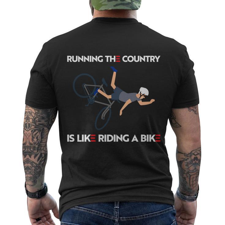 Biden Bike Bicycle Running The Country Is Like Riding A Bike V5 Men's Crewneck Short Sleeve Back Print T-shirt