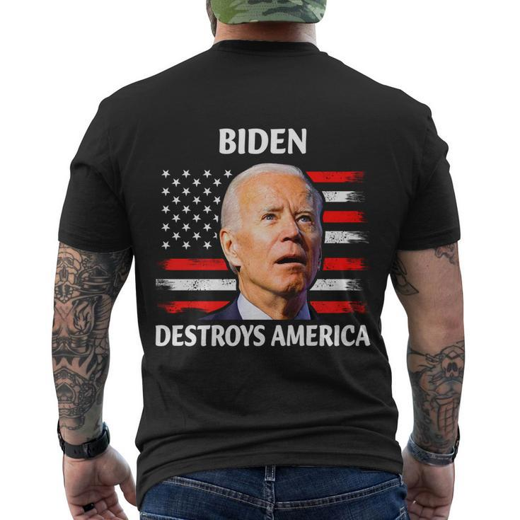 Biden Destroy American Joe Biden Confused Funny 4Th Of July Men's Crewneck Short Sleeve Back Print T-shirt