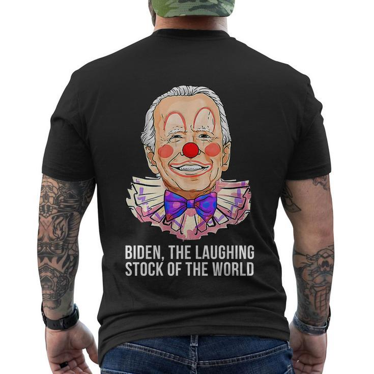 Biden The Laughing Stock Of The World Anti Biden Funny Biden Clown Men's Crewneck Short Sleeve Back Print T-shirt
