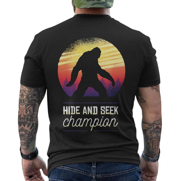 Big Foot Hide And Seek Champion Men's Crewneck Short Sleeve Back Print T-shirt