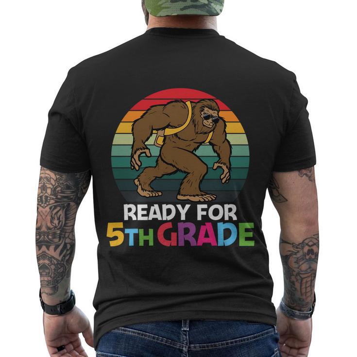 Bigfoot Ready For 5Th Grade Back To School First Day Of School Men's Crewneck Short Sleeve Back Print T-shirt