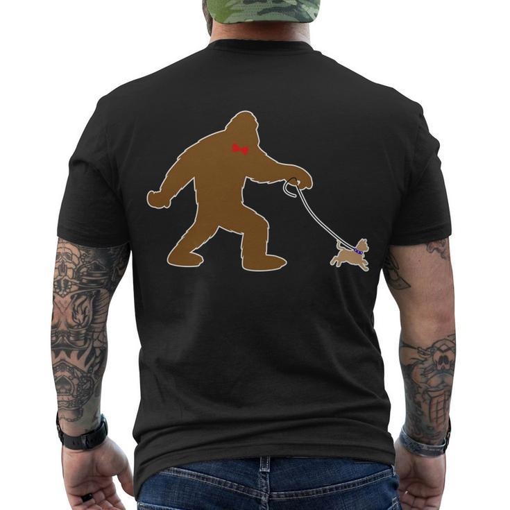 Bigfoot Walking Chihuahua Dog Men's Crewneck Short Sleeve Back Print T-shirt