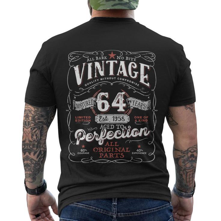 Birthday 1958 Gift Vintage 64 Birthday Men's Crewneck Short Sleeve Back Print T-shirt