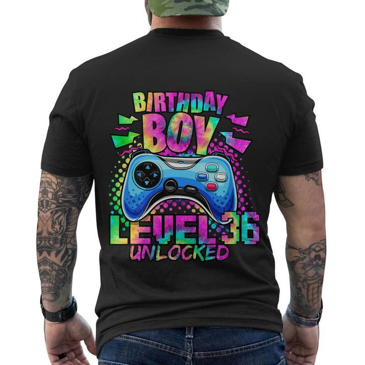 Birthday Video Gamer Level 36 Unlocked 36Th Birthday Men's Crewneck Short Sleeve Back Print T-shirt