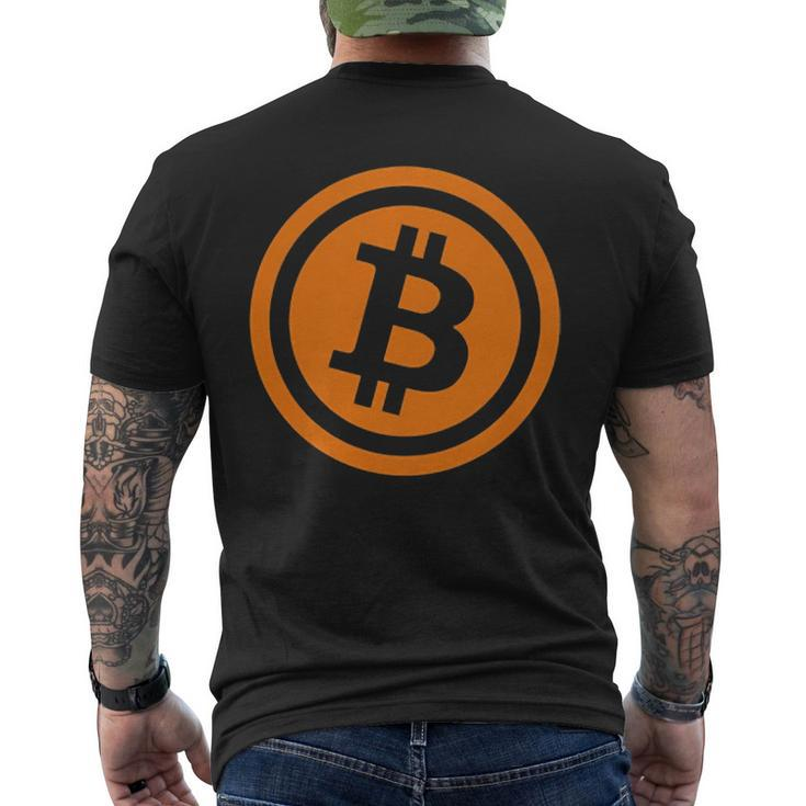 Bitcoin Logo Emblem Cryptocurrency Blockchains Bitcoin Men's Back Print T-shirt