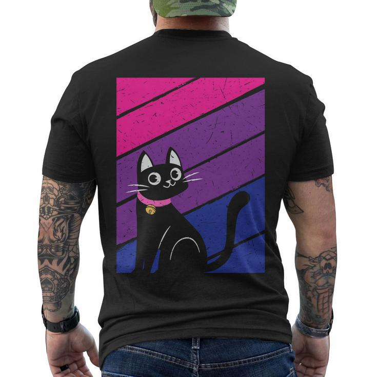 Black Cat Bisexual Pride Lgbt Pride Month Men's Crewneck Short Sleeve Back Print T-shirt