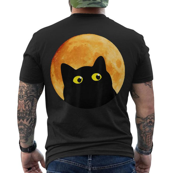 Black Cat Halloween Cat Halloween Men's T-shirt Back Print