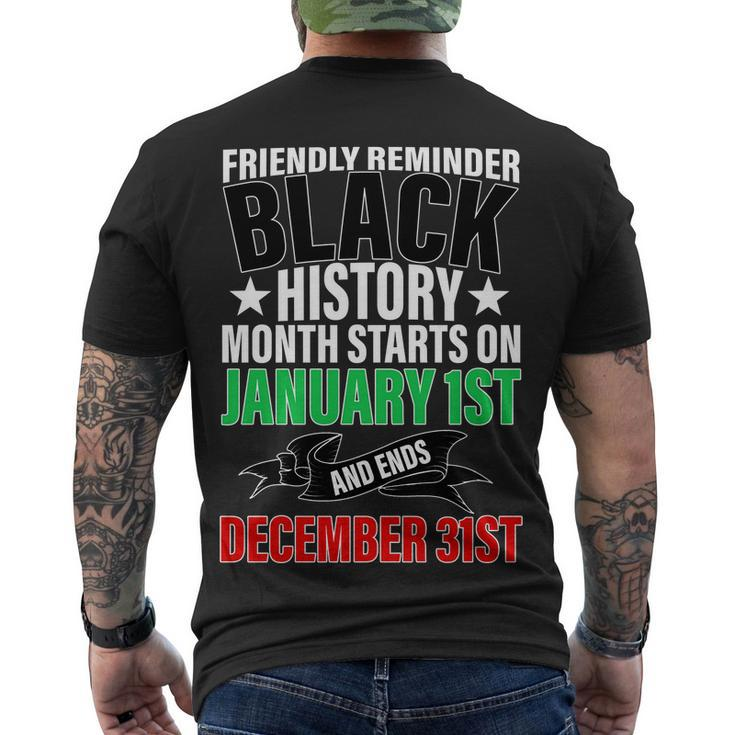 Black History Month All Year Long Men's Crewneck Short Sleeve Back Print T-shirt