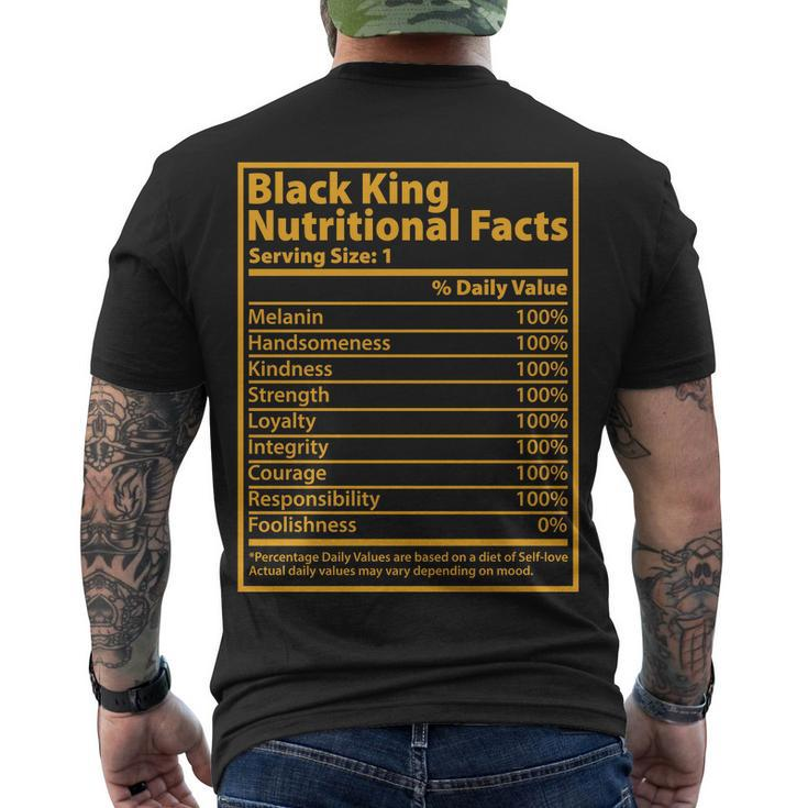 Black King Nutritional Facts Tshirt Men's Crewneck Short Sleeve Back Print T-shirt