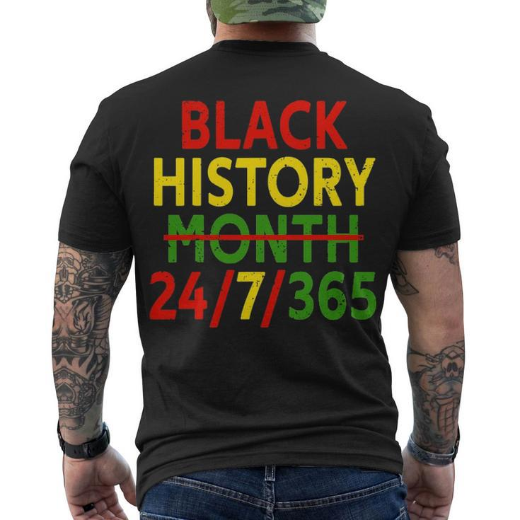 Black History Month 24 7 365 African Melanin Black Men's T-shirt Back Print