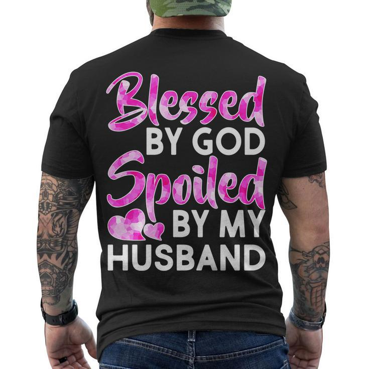 Blessed By God Spoiled By Husband Tshirt Men's Crewneck Short Sleeve Back Print T-shirt