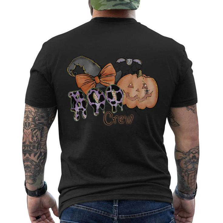 Boo Crew Pumpkin Halloween Quote V2 Men's Crewneck Short Sleeve Back Print T-shirt