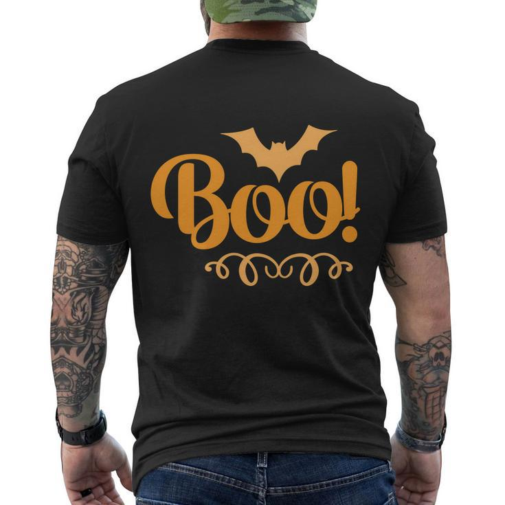 Boo Ghost Bat Halloween Quote Men's Crewneck Short Sleeve Back Print T-shirt